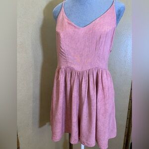 Lulu’s Pink Spaghetti Strap Romper W/ Pockets Large